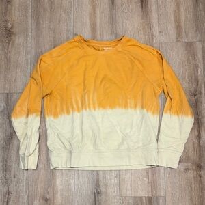 Athleta Orange and Cream Relaxed Sweatshirt